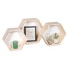 Wooden World - Wall Shelf - Geometric Hexagon Honeycomb Shelf