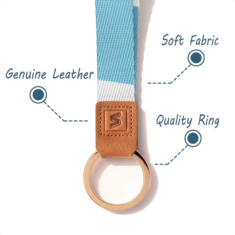 SENLLY Neck Strap Lanyard Strip with Genuine Leather for Keys,