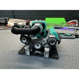 Universal Vanquish H10 Optic Kights Customs Engine with custom radiator Teal