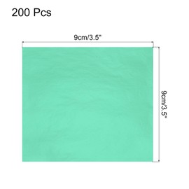 sourcing map 200 Pcs Gold Leaf Sheets 3.5" x 3.5" Imitation Gold Foil Sheets for Crafts,Picture Frames,Sculpture,Nails and DIY Arts Decoration,Lake Blue