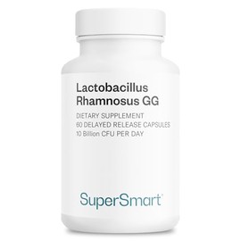 Supersmart Lactobacillus Rhamnosus GG 10 Billion CFU per Day (LGG Probiotic with Inulin) - L. Rhamnosus Supplement | Non-GMO & Gluten Free - 60 DR Cap