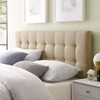 Modway Lily Tufted Linen Fabric Upholstered Full Headboard in Beige