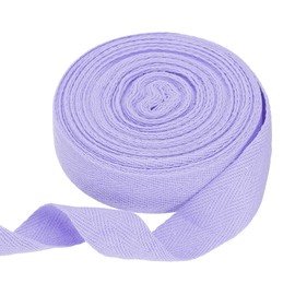 HARFINGTON - Cinta de sarga de algodón de 1 pulgada y 11 yardas, rollo de cinta de espiga para manualidades, costura, envoltura de regalos, color morado claro