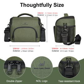 NOL Natural Organic Lifestyle Large Lunch Bag Insulated Cooler lunch Bag for Adult Men Women Waterproof Lightweight Lunch Box Organiser Leakproof Cooler Tote for Work (Amy green)