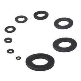 XINGYHENG 580pcs 9 Kinds Black Zinc Plated Alloy Flat Washer Assortment Kit for Screws Fastener M2 M2.5 M3 M4 M5 M6 M8 M10 M12