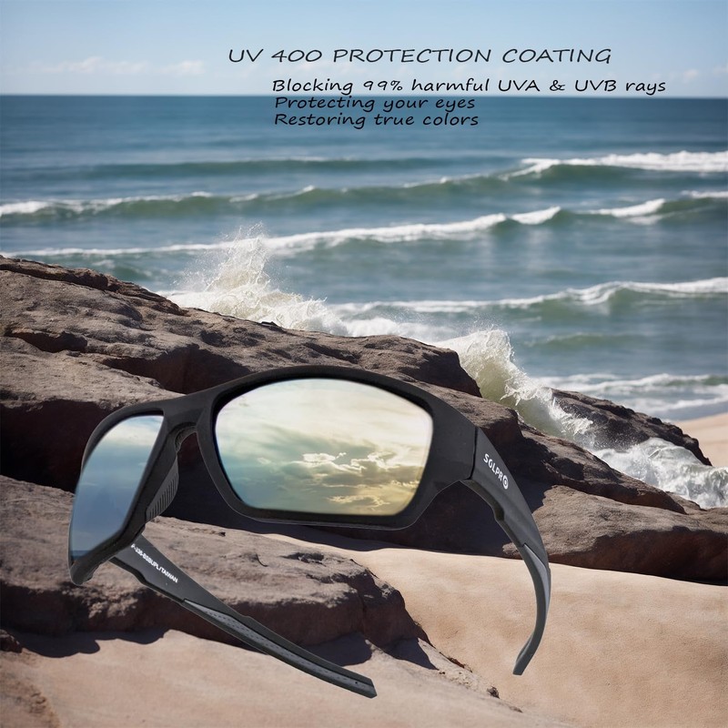 SOL PRO Polarized Riding Sunglasses Foam Padded Wraparound Fit Men