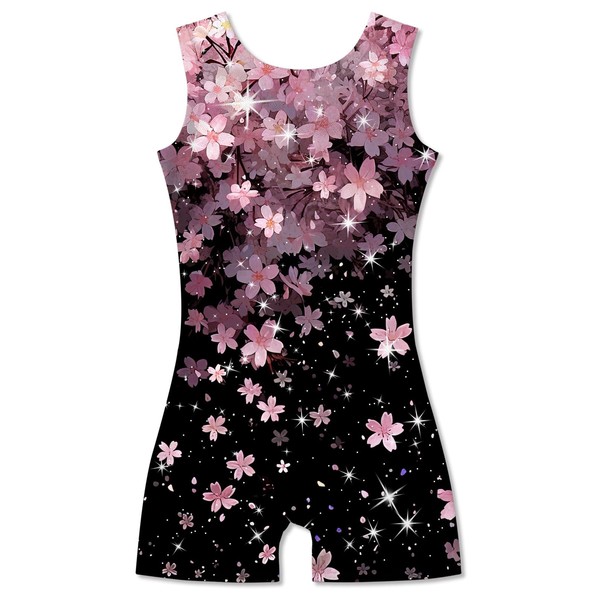 Idgreatim Kids Girls Gymnastics Leotards with Shorts Sparkly Biketard Unitards