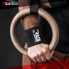 RL Grips® Wrist Wraps for Men and Women – Compression Wrist Supports for CrossFit and Weightlifting – Fitness & Bodybuilding Accessories (Black)