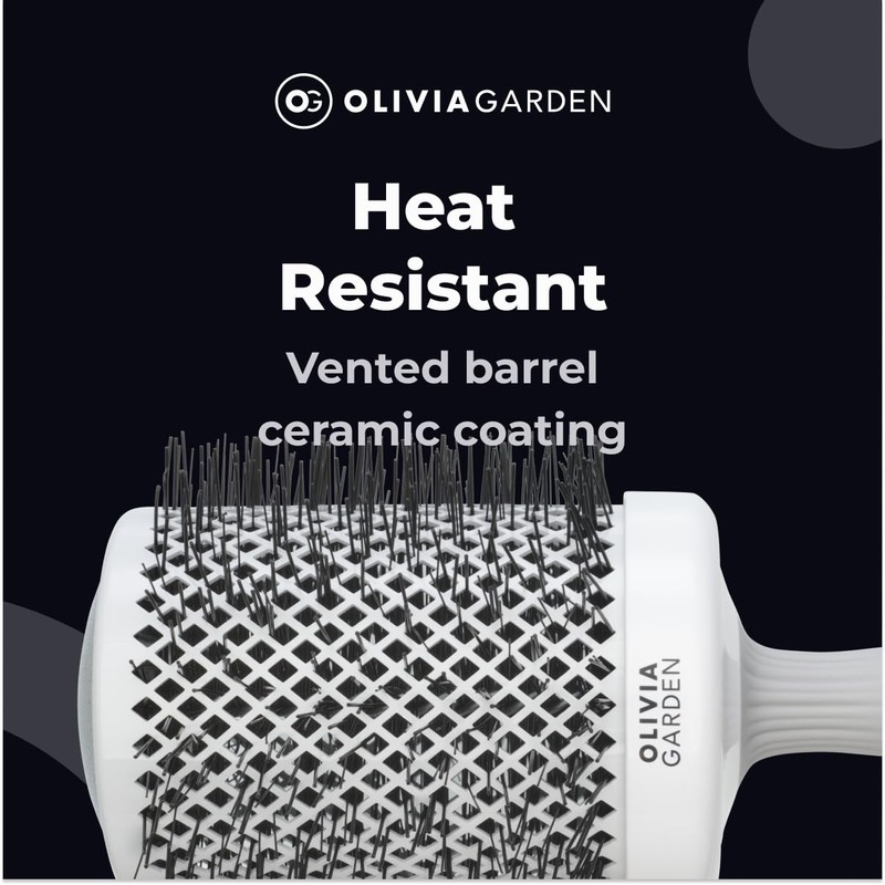 Olivia Garden - Expert Blowout Shine Hairbrush - White and