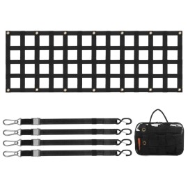 Tailgate Net, 60 in x 18 in, Heavy Duty Cargo Net for Truck Bed with 4 Adjustable Telescopic Straps, Extendable & Durablecolor: Black
