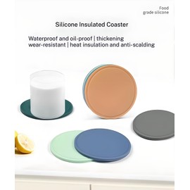 5-Pack Silicone Trivet Mats for Hot Pots, Pans & Dishes – Non-Slip Heat Resistant Round Placemats, Kitchen Counter Protectors & Coasters (Home Essentials Dark Green 6.3"*6.3"*0.24")