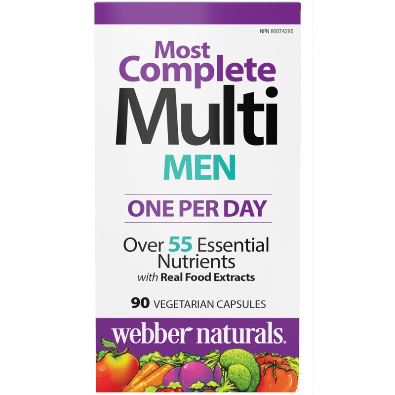 Webber Naturals Men's Most Complete Multi, 90 Vegetarian Capsules