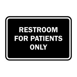 Signs ByLITA Classic Framed Restrooms for Patients Only Sign (Black) - Small