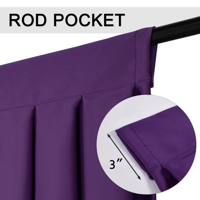 OYRING Blackout valances for windows Energy Efficient Rod Pocket Curtain