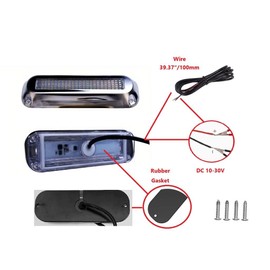 Marine LED Boat Light 120 LED, 10-30V 316 Stainless Steel, IP68, Air or Underwater, Surface Mount Designed for Cruise Outboard Ship Yacht Boat Sailboat Pontoon Transom Blue