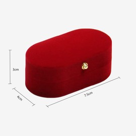 Velvet Double Ring Box,Vintage Velvet Double Ring Box,Velvet Ring Box Wedding Ring Box Double Ring Box Ring Storage Case,Vintage Double Ring Display Holder Velvet Travel Jewelry Box,Dark Red