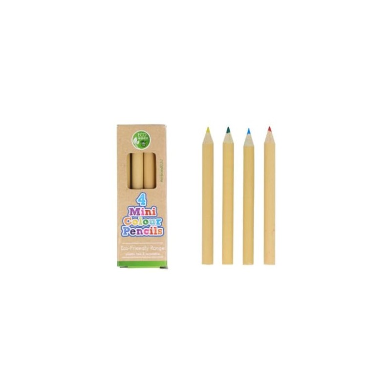 Recycled Mini Colouring Pencils (4pcs) - Assorted Colours