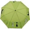 Doppler Mini Pocket Umbrella Open-Close Automatic Cats Friends, lime, cat-themed