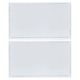 Solid White Flag Patch Pure Color Blank PVC Rubber Hook & Loop Fastener Patch for Hats, Tactical Bags, Jackets, Clothes Patch Team Military Patch（ 2 Pack）