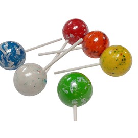 HUGE Jawbreakers On A Stick- Assorted Colors 2.25 Inch - 4 COUNT Rock Hard Candy Rainbow Candy