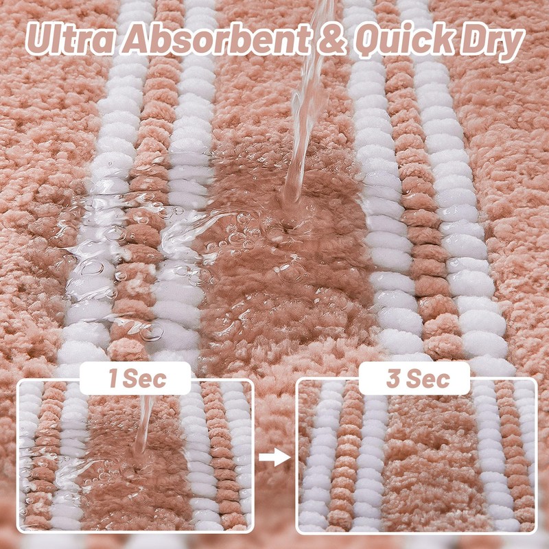 Tyrot Bathroom Rugs Non Slip Washable 24x17, Ultra Soft Super