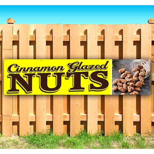 Cinnamon Glazed Nuts Banner 13 oz | Non-Fabric | Heavy-Duty