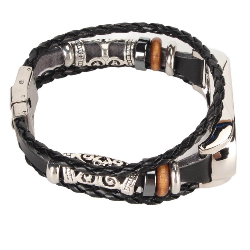 Leather Strap for Xiaomi 7 NFC Bracelet Metal Buckle Ethnic
