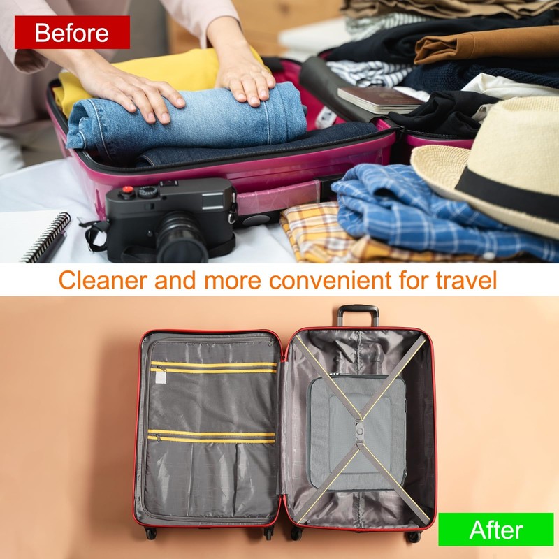 sourcing map Compression Packing Cube for Suitcases 34x26x13cm Lightweight Luggage
