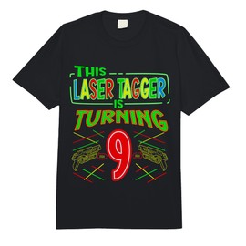 This Laser Tagger is Turning 9 Years Old Laser Tag Birthday Comfort Colors Adult Heavyweight T-Shirt