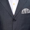 DonDon Men's Pocket Square Pre-folded for the Perfect Fit, Silver