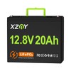 XZNY 12V 20Ah Lithium Battery, 4000+ Cycles 12V LiFePO4 Battery