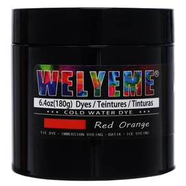 WELYEME Cold Water Dye, Tie Dye Powder, Fabric Dye Powder for Clothes (Red Orange)