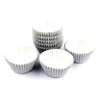 Eoonfirst Light Gray Foil Metallic Cupcake Case Liners Baking Muffin