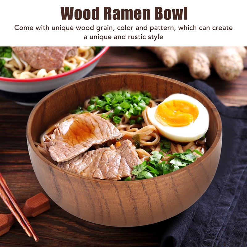 Wood Soup Bowl Unique Texture Exquisite Smoothly Round Wooden Bowl