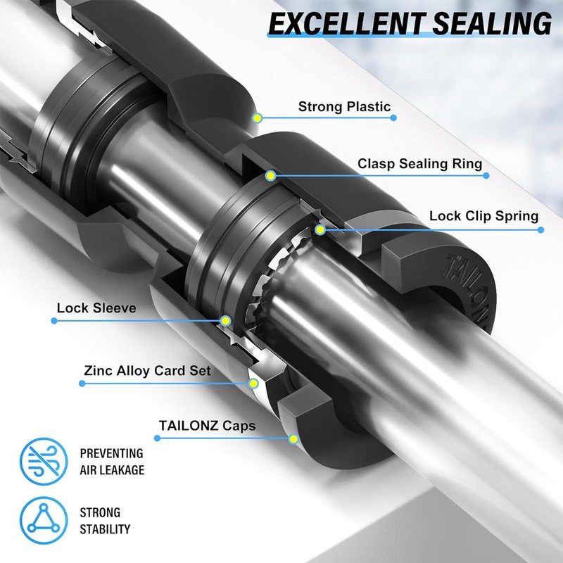 TAILONZ PNEUMATIC Black 8MM OD Y Spliter Plastic Push to