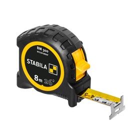 STABILA Pocket Tape Measure BM 300, 8 m (26 inches), Double Sided cm/Inch Scale, SPIKES Hook