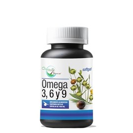 Omega 3, 6 y 9 de 60 Cápsulas de 1000mg. aceites vegetales - linaza, olivo y chia - Ingredientes naturales: 100% - (EPA y DHA). Green house