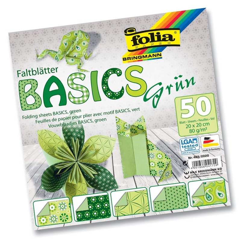 Bringmann Folia Basics folding sheets, 80 g/qm, 50 sheets assorted
