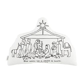 Mud Pie Kids Nativity Doodle Pillow