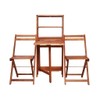 vidaXL Solid Acacia Wood 3 Piece Bistro Set - Folding