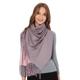 MaaMgic Women's Two Tone Stole with Cotton Pashmina Autumn Winter Multicoloured Blanket Scarf Multi Way -