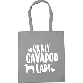 Hippowarehouse Crazy Cavapoo Lady Tote Shopping Gym Beach Bag 42cm x38cm, 10 litres