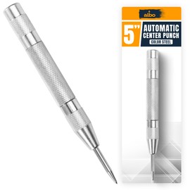 ALBO Spring Loaded Center Punch Tool – 5 Inch Automatic Punch for Metal, Wood, Steel – Heavy Duty Drill Punch – Durable Galvanized Coating, Precision Tip for DIY, Workshop & Professional Use (1pc)