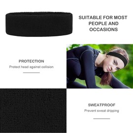 KQueenStar 80s Leg Warmers Set - Women 80s Knitted Leg Warmers Running Headband Wristbands 80s Theme Party Supplies - Black