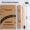 NUDUKO - Cepillos de dientes de bambú biodegradables, 10 piezas,