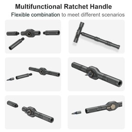 JXTZ 42 in 1 Ratchet Screwdriver Set, Magnetic Multi-Bit Repair Tool Kit with Detachable Handle, Compact & Portable Screwdriver Set for Home DIY, Computer, Furniture, Bicycle