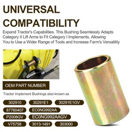 10Pcs Tractor Lower Lift Arm Bushing– Category II to I Hitch Adapter System