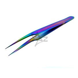 Heavy Duty Stainless Steel 3D 5D 6D Volume Eyelash Extension Tweezers Fine Point (A2ZSCILAB) (Pro Straight Plasma Coated)