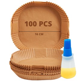 Mypicompany. Air Fryer Paper Square 16cm with Oil Dispenser, 100 Pieces Paper for Air Fryer, Square, Air Fryer, 100% Food Grade