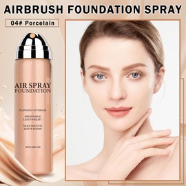 QIUFSSE Airbrush Foundation Makeup Spray Full Coverage Foundation for Mature Skin,Long-lasting Airbrush Flawless Setting Spray,Waterproof Foundation for Smooth Radiant Skin (04 Porcelain Color)